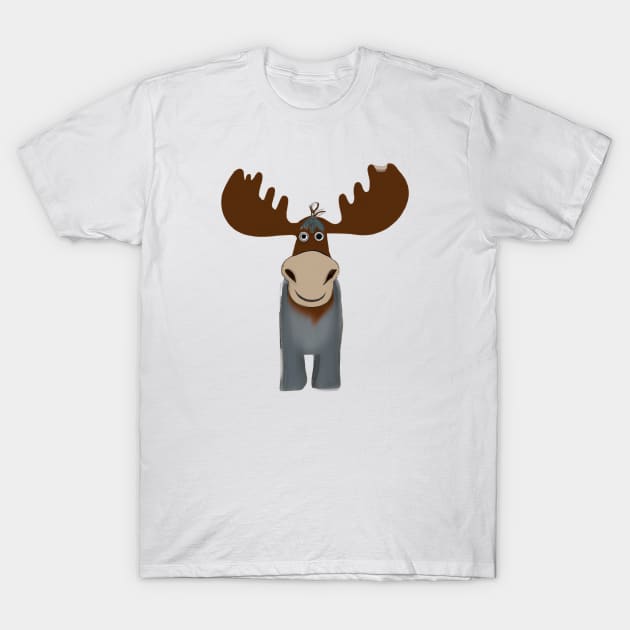 Cute Moose Drawing T-Shirt by Play Zoo